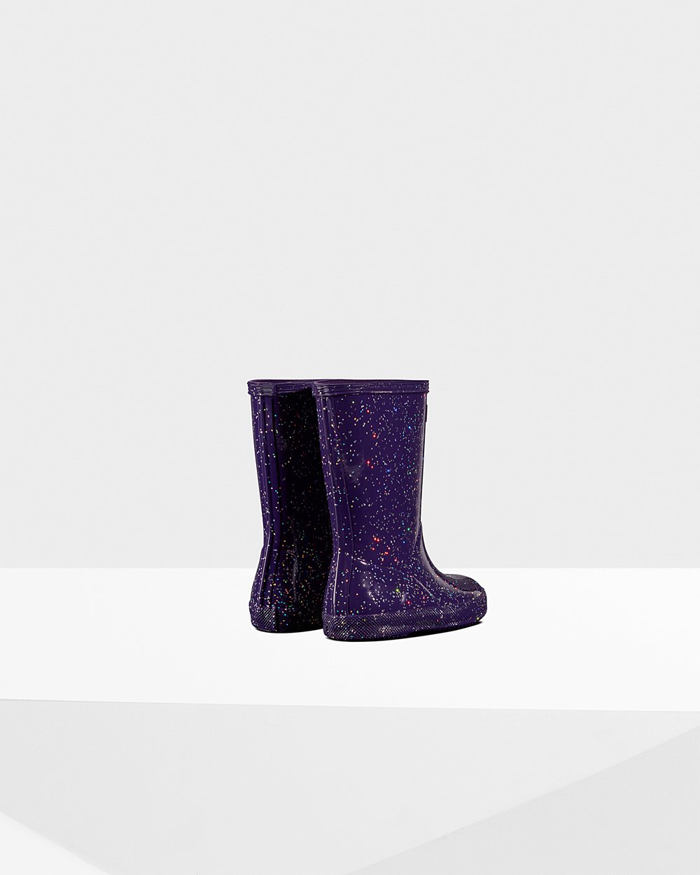 Hunter Original First Giant Glitter Rain Boots - Store Kids Blue Purple - UXQYGD351